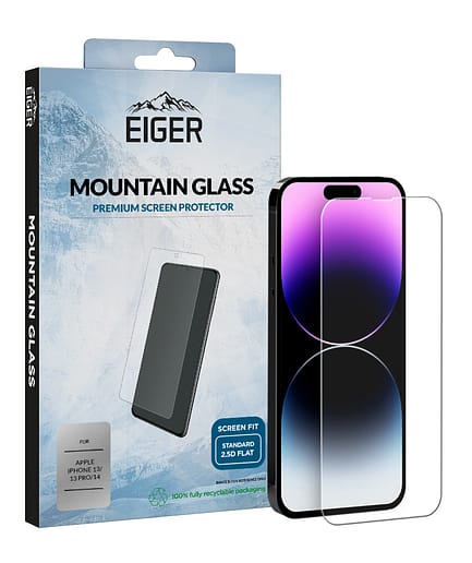 Eiger Mountain Glass Screen Protector 2.5D for Apple iPhone 13 / 13 Pro / 14 in Clear