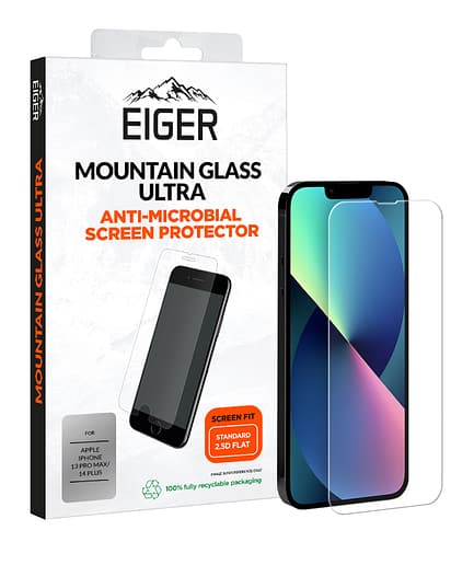 Eiger Mountain Glass Ultra Screen Protector 2.5 for Apple iPhone 13 Pro Max / 14 Plus in Clear / Transparent