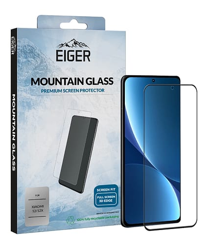 Eiger Mountain Glass Screen Protector 3D for Xiaomi 12 / 12X in Clear / Black