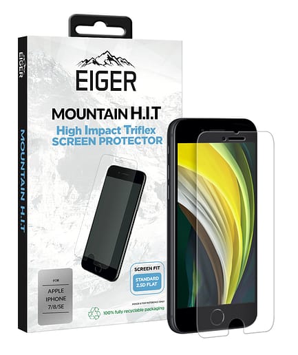 Eiger Mountain High Impact Triflex Screen Protector (1 Pack) for Apple iPhone 7 / 8 / SE in Clear / Transparent