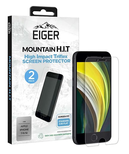 Eiger H.I.T. SP 2 Pack iPhone SE (2020) / 8 / 7 in Clear / Transparent