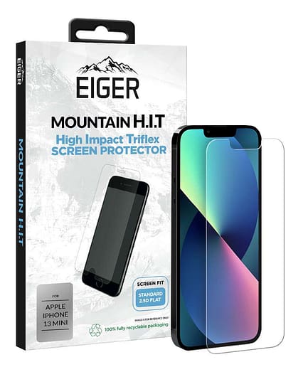 Eiger Mountain High Impact Film 2.5D Screen Protector (1 Pack) for Apple iPhone 13 Mini in Clear / Transparent
