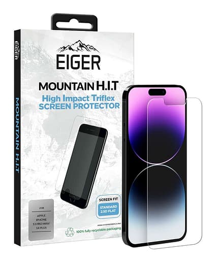 Eiger Mountain H.I.T. Screen Protector (1 Pack) for Apple iPhone 13 Pro Max / 14 Plus in Clear / Transparent