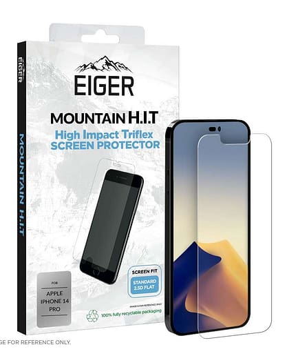 Eiger Mountain H.I.T. Screen Protector (1 Pack) for Apple iPhone 14 Pro in Clear / Transparent