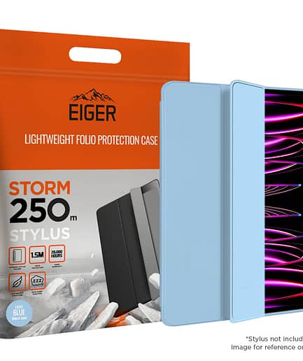 Eiger, Tablet Case for Apple iPad Pro 12.9 (2021), Apple iPad Pro 12.9 (2022), Light Blue, Folio Protection Case