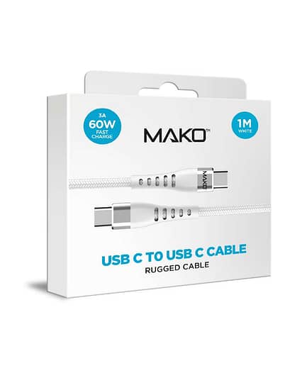 Cable for USB-C to USB-C, Nylon, 60W, USB 2.0, 1M, Fast Charger