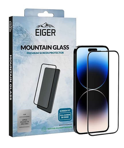 Eiger Mountain Glass 3D Screen Protector for Apple iPhone 14 Pro Max in Clear / Black