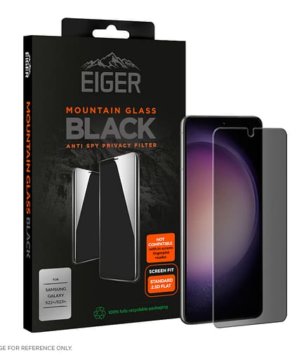 Eiger Mountain Black Privacy 2.5D Screen Protector for Samsung Galaxy S22+ / S23+ in Black