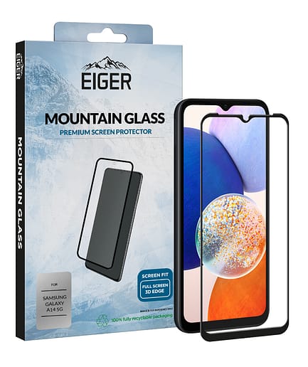 Eiger Mountain Glass 3D Screen Protector for Samsung Galaxy A14 in Clear / Black