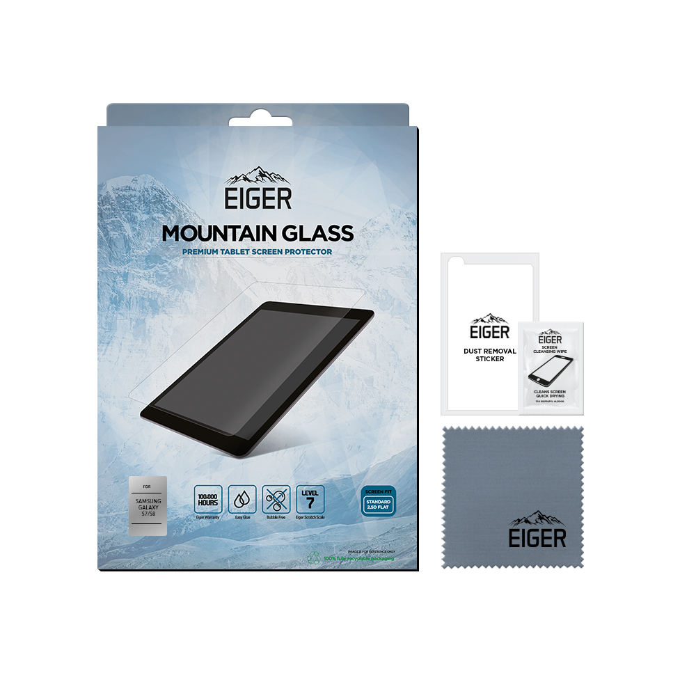 Eiger Mountain Glass Tablet Screen Protector 2.5D for Samsung Galaxy Tab S7/ S8 in Clear