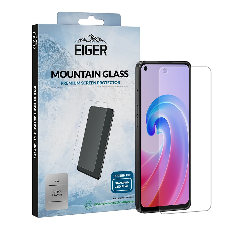 Eiger Mountain Glass 2.5D Screen Protector for Oppo A76 / A96 in Clear