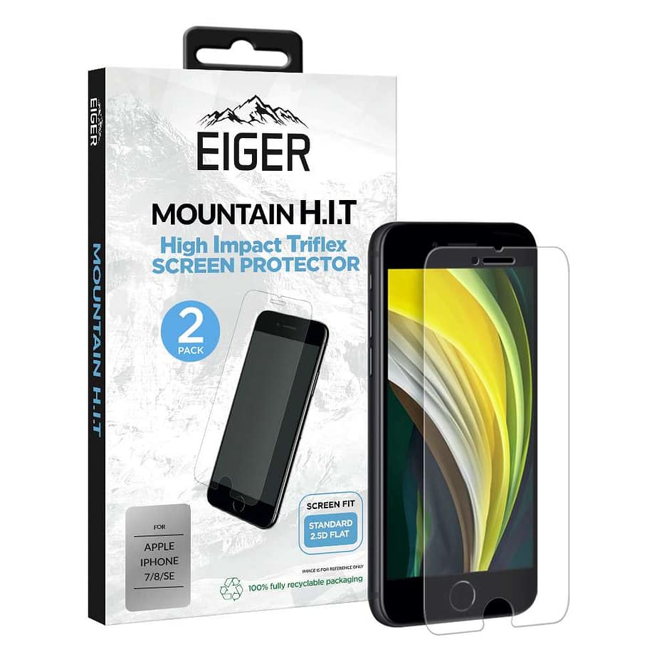 Eiger H.I.T. SP 2 Pack iPhone SE (2020) / 8 / 7 in Clear / Transparent