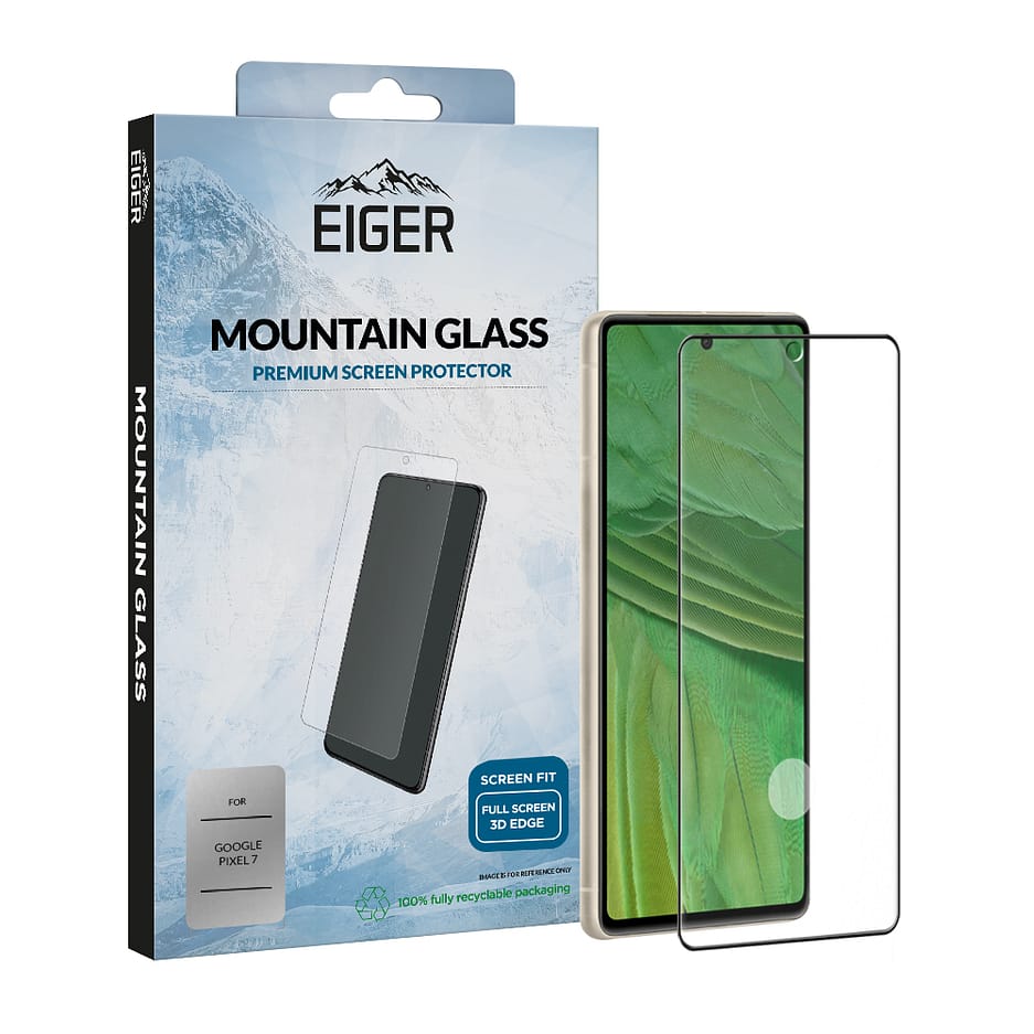 Eiger Mountain Glass Screen Protector 3D for Google Pixel 7 in Clear / Black