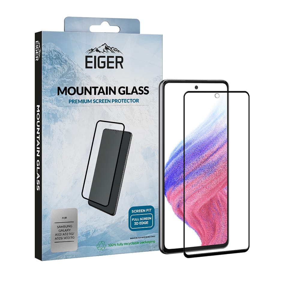 Eiger Mountain Glass SP 3D for Samsung Galaxy A52 / A52 5G / A52s / A53 5G in Clear / Black