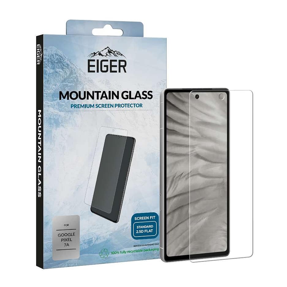 Eiger Mountain Glass Screen Protector 2.5D for Google Pixel 7a in Clear / Transparent,